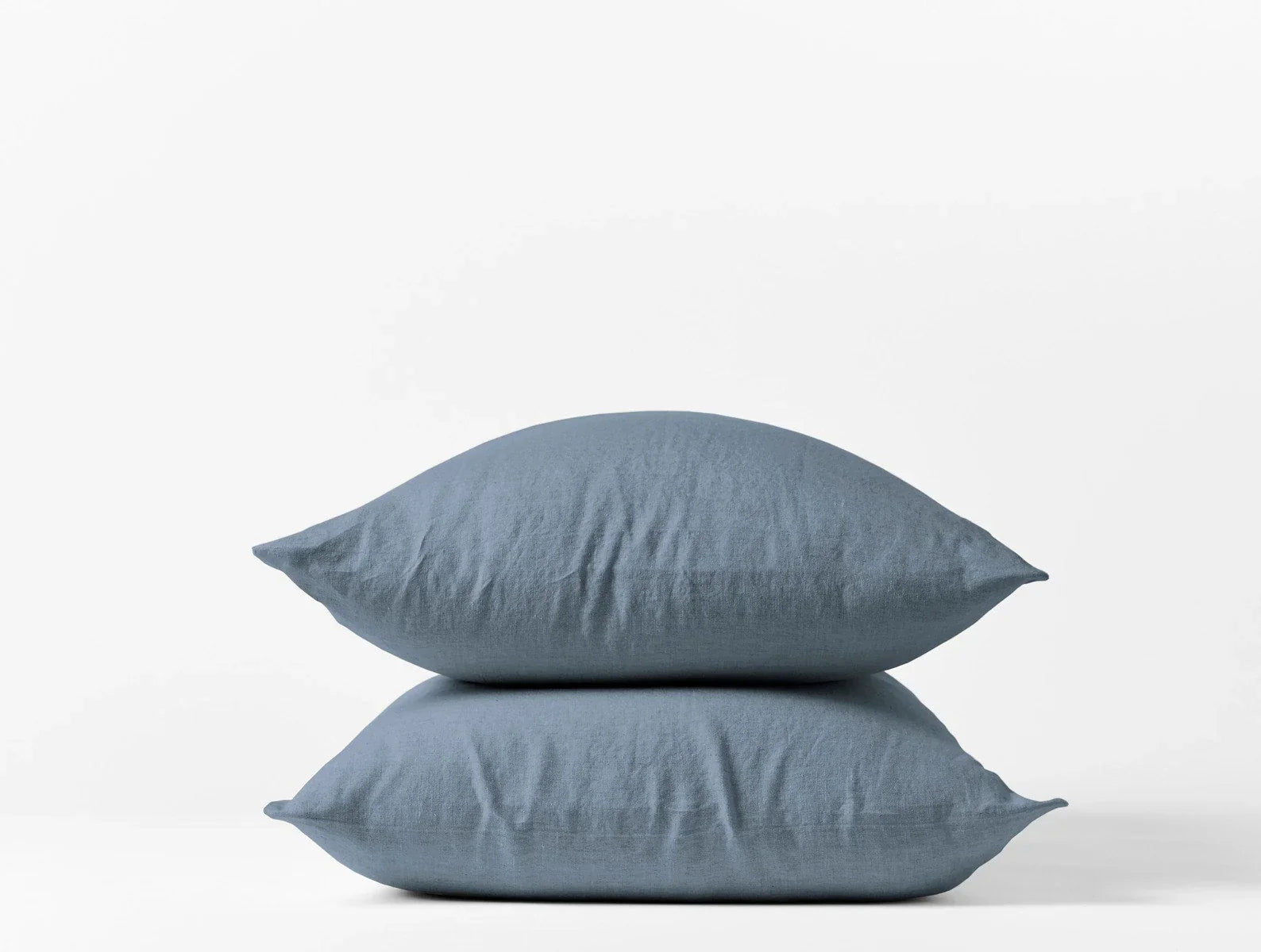 Coyuchi Standard Queen Pillowcase Set Harbor Blue Organic Relaxed Linen Sheet Set