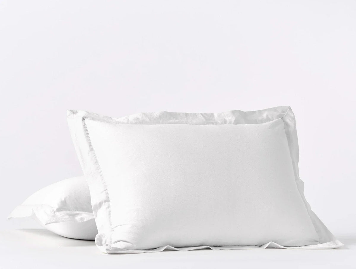 Coyuchi King Shams Alpine White Cloud Soft Organic Sateen Duvet Cover