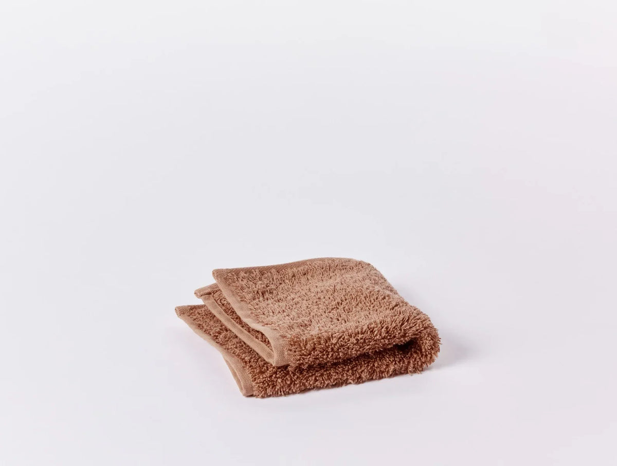 Coyuchi Wash Cloth Praline Cloud Loom Organic Towels &amp; Bath Mat