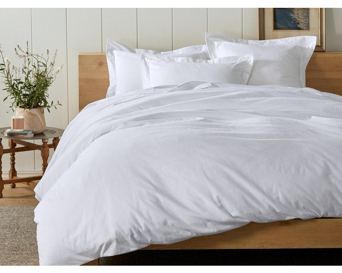 Coyuchi Alpine White Cloud Brushed Organic Flannel Duvet Cover