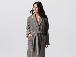 Coyuchi Slate Unisex Cloud Loom Organic Robe