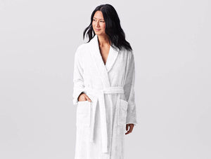 Coyuchi Alpine White Unisex Cloud Loom Organic Robe