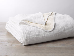 Coyuchi Alpine White Cozy Cotton Organic Blanket