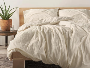 Coyuchi Undyed Organic Crinkled Percale Duvet Cover