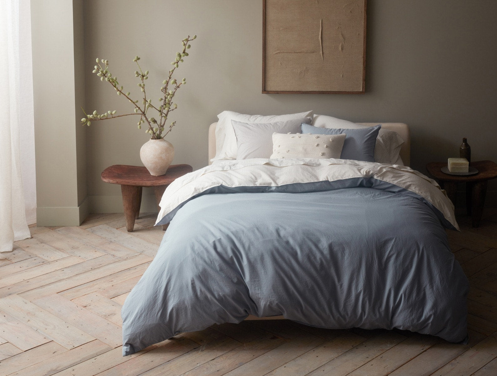 Organic Crinkled Percale Duvet Cover