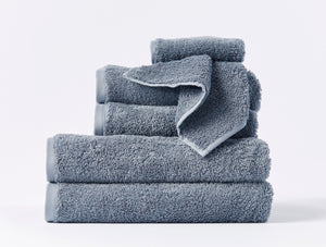 Coyuchi Steel Blue Cloud Loom Organic Towels & Bath Mat