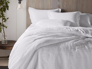 Coyuchi Alpine White Organic Relaxed Linen Duvet Cover