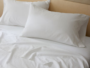 Coyuchi Alpine White Climate Beneficial™ Cotton Soft Washed Sheet Set